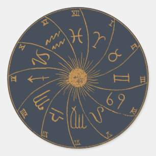 Das Zodiac-Rad - Schicksalsdeutung Runder Aufkleber