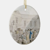 Das Zollamt in Boulogne (w/c mit Stift und GR Keramik Ornament (Rechts)