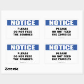 Das Zombies Notice-Zeichen nicht Gefüttert Rechteckiger Aufkleber (Blatt)