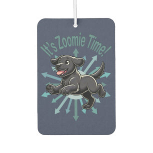 Das Zoomie Time Black Lab Autolufterfrischer