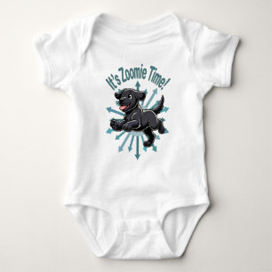 Das Zoomie Time Black Lab Baby Strampler