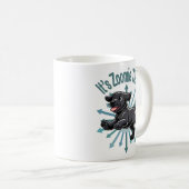 Das Zoomie Time Black Lab Kaffeetasse (VorderseiteRechts)