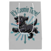 Das Zoomie Time Black Lab Mittlere Geschenktüte (Rückseite)