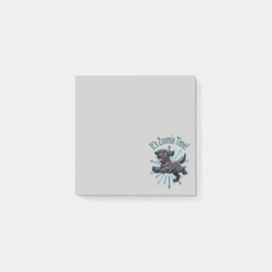 Das Zoomie Time Black Lab Post-it Klebezettel (Vorderseite)