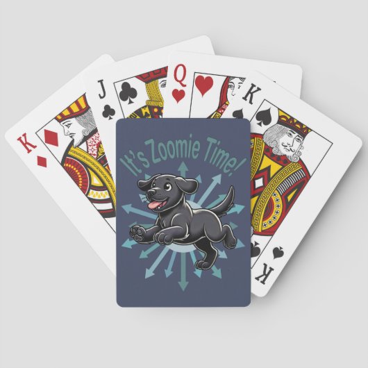 Das Zoomie Time Black Lab Spielkarten (Rückseite)