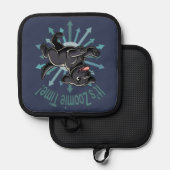 Das Zoomie Time Black Lab Topflappen (Vorderseite/Rückseite)