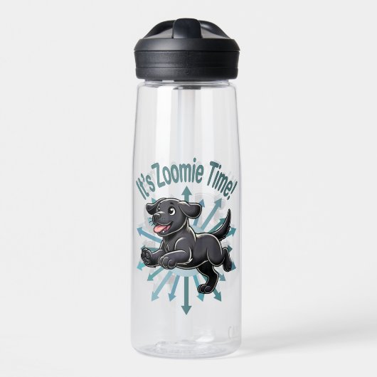 Das Zoomie Time Black Lab Trinkflasche (Vorne)