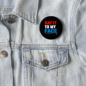 Das zu meinen Gesichtern Kamala Harris-Präsidentsc Button (Beispiel)