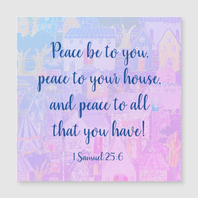 Das Zuhause Bible Scripture Houses Background Magnetkarte (Vorderseite)