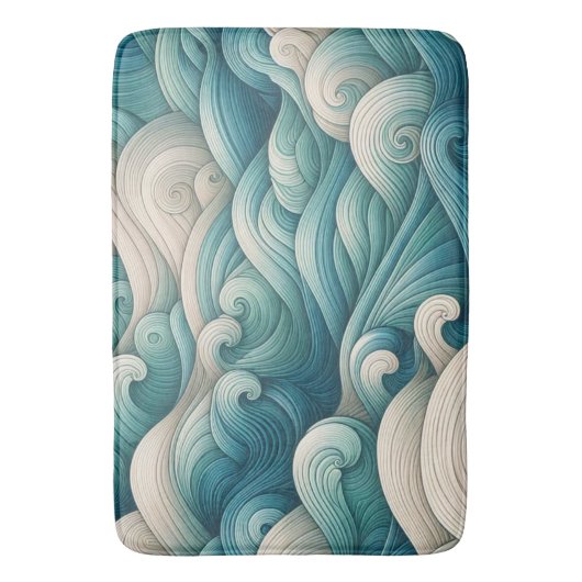 Das Zuhause Studio Ocean Wave Swirl Badematte (Vorderseite Vertikal)