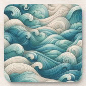 Das Zuhause Studio Ocean Wave Swirl Getränkeuntersetzer (Vorderseite)