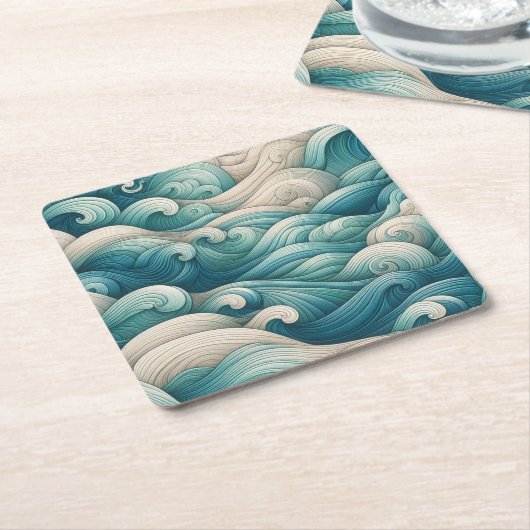 Das Zuhause Studio Ocean Wave Swirl Rechteckiger Pappuntersetzer (angewinkelt)