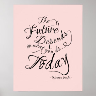 Das zukünftige rosa Kalligraphie-inspirierend Poster