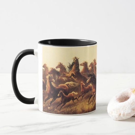 Das Zureiten wilder Pferde von James Walker Tasse (Mit Donut)