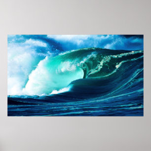 das Zusammenstoßen der Welle Poster