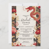 Das zweisprachige, mutige Brautparty der asiatisch Einladung (Vorderseite)