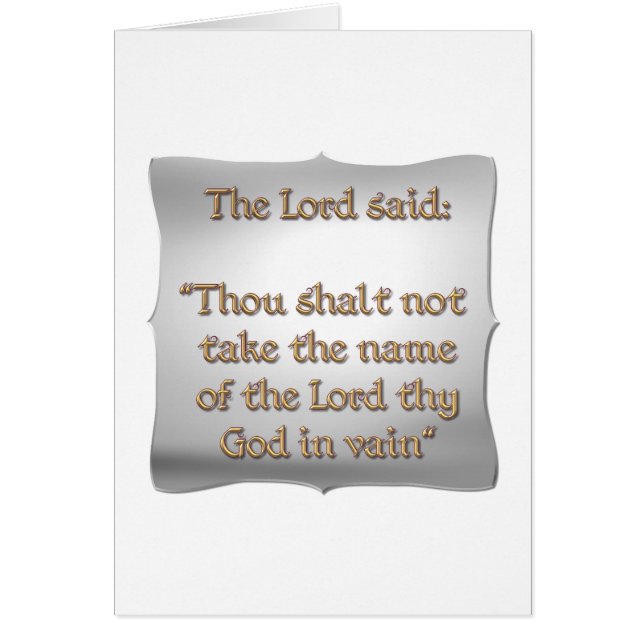 Das zweite Gebot (Vorne)