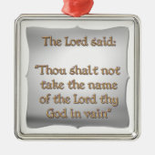 Das zweite Gebot Silbernes Ornament (Vorne)