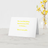 Das zweite Geschenk zum Hochzeitstag ist Cotton Th Karte (Gelbe Blume)