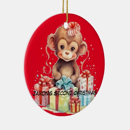 Das zweite Weihnachtsgeschenk des personalisierten Keramik Ornament (Rechts)