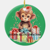 Das zweite Weihnachtsgeschenk des personalisierten Keramik Ornament (Hinten)