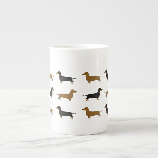 Daschund Bone-China-Tasse Knochen-China-Tasse Porzellantasse (Vorderseite)