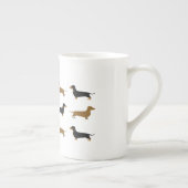 Daschund Bone-China-Tasse Knochen-China-Tasse Porzellantasse (Rechts)