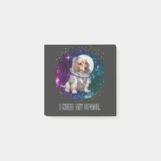 Daschund Dog Astronaut Weltraumforschung Astronomi Post-it Klebezettel