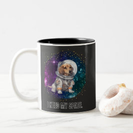 Daschund Dog Astronaut Weltraumforschung Astronomi Zweifarbige Tasse