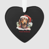 Daschund Dog Christmas Santa Hat Xmas Light Woofy Ornament (Vorderseite)