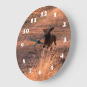 Daschund Dog Jumping im Field-Foto Große Wanduhr (Winkel)