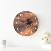 Daschund Dog Jumping im Field-Foto Große Wanduhr (Zuhause)