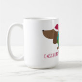 Daschund durch den Schnee-Cartoon Kaffeetasse (Links)
