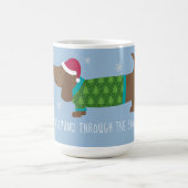 Daschund durch die schneefreie Illustrierte Kaffee Kaffeetasse (Mittel)