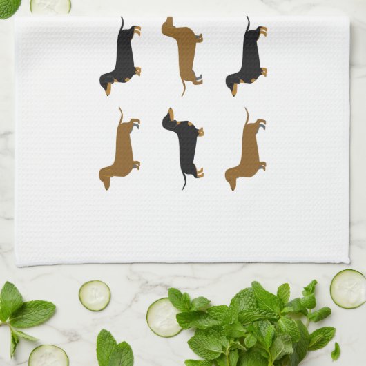 Daschund Geschirrtuch (Gefaltet)