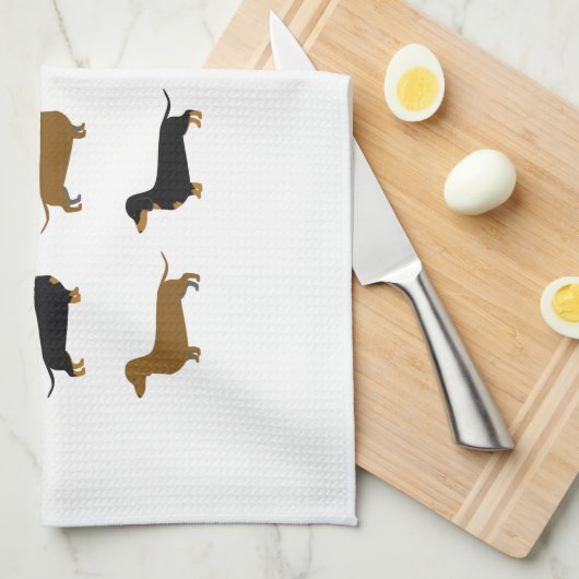 Daschund Geschirrtuch (Viertel Falte)