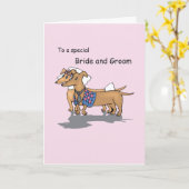 Daschund Hunde Hochzeit Glückwunsch Rosa Karte (Gelbe Blume)