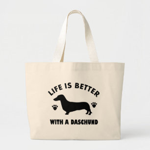 Daschund-Hundedesign Jumbo Stoffbeutel