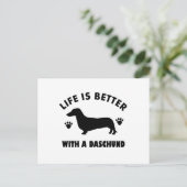 Daschund-Hundedesign Postkarte (Stehend Vorderseite)