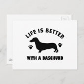 Daschund-Hundedesign Postkarte (Vorne/Hinten)