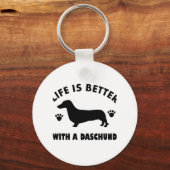 Daschund-Hundedesign Schlüsselanhänger (Vorderseite)