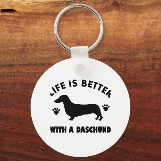 Daschund-Hundedesign Schlüsselanhänger (Vorderseite)
