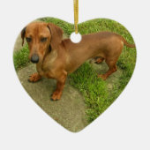 Daschund Hundeverzierung Keramik Ornament (Vorne)