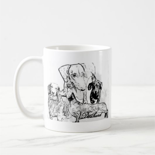 Daschund Kaffeetasse (Links)