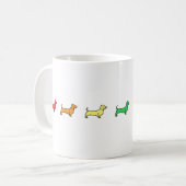 Daschund Regenbogen-Tasse Kaffeetasse (Vorderseite Links)