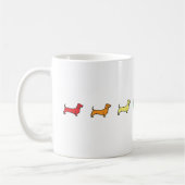 Daschund Regenbogen-Tasse Kaffeetasse (Links)