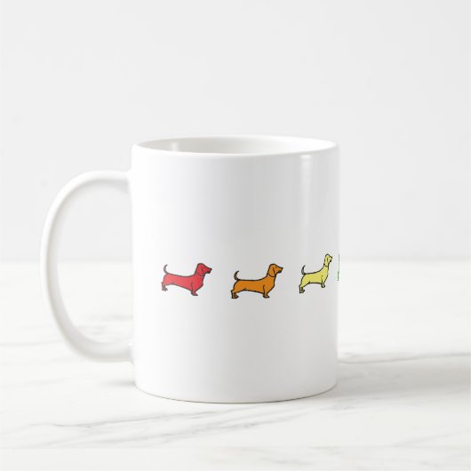 Daschund Regenbogen-Tasse Kaffeetasse (Links)