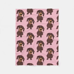 Daschund Wurst-Hundeniedliche Welpen-Rosa-Decke Fleecedecke