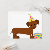 DaschundBDay Karte (Vorderseite/Rückseite Beispiel)