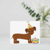 DaschundBDay Postkarte (Stehend Vorderseite)